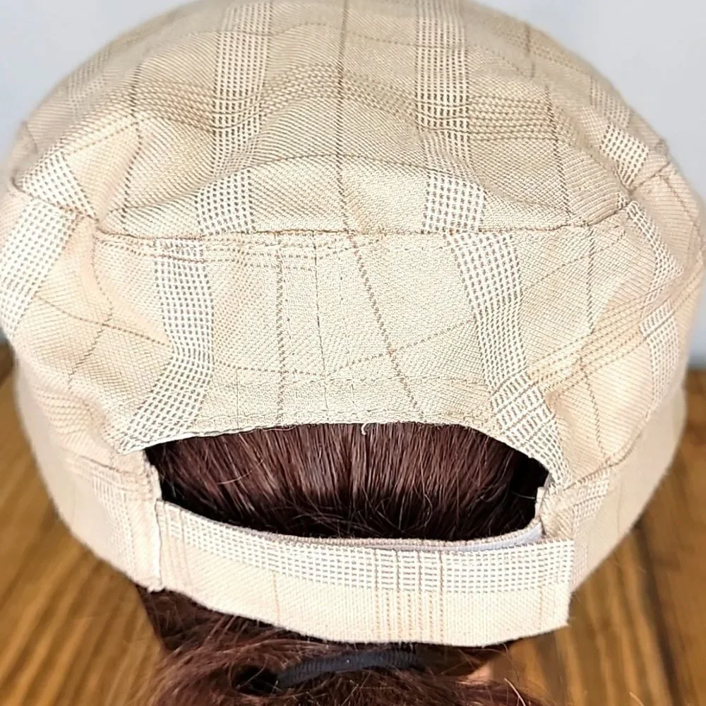 Peter Grimm. Reininger. Newsboy Hat. Tan Plaid. Vintage. OSFA. EUC - Picture 3 of 11